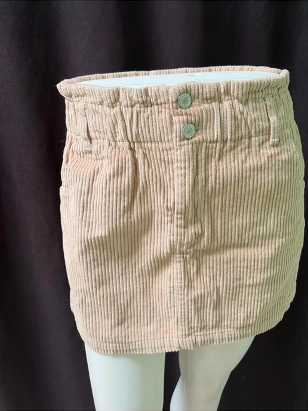 Forever 21 Beige Corduroy High-Waist Mini Skirt